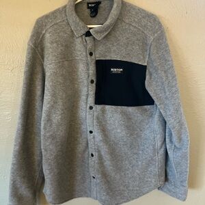 Burton Heather Gray Fleece Shirt with Black Accent